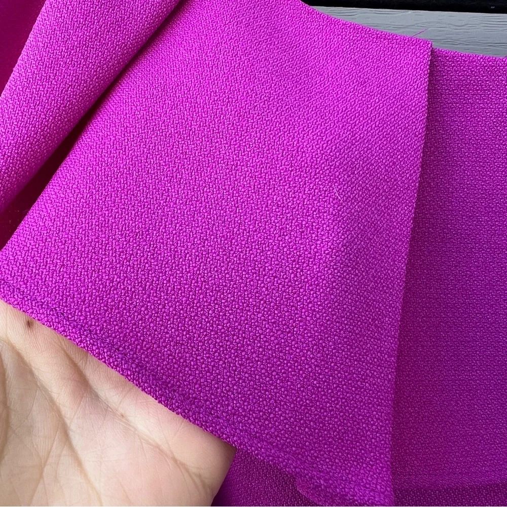 Antonio Melani Tailored Sheath Dress Size 10 Purple Ruffle Off-Shoulder - Picture 4 of 15
